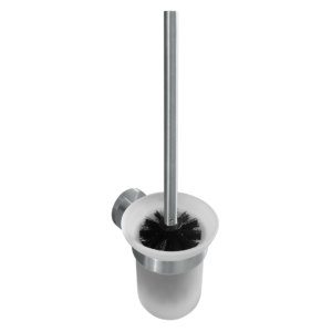 WC-Bürstengarnitur mit Glasbehälter, schwarze Bürste,  115 × 360 × 130 mm