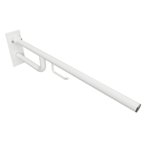 Stützklappgriff mit Toilettenpapierhalter, 850 mm, Weiß