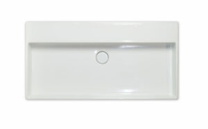 Keramikwaschtisch Genf 90,  Farbe: Weiss, ohne Hahnloch