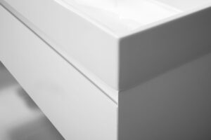"Live-Keramik" 80 /Cube 45 Waschtisch, Farbe: Weiss Glanz, Kombination ohne Hahnloch (Artikelnummer: KM0038130000700)